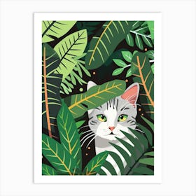 Cat In The Jungle 26 Art Print