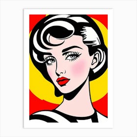 Vibrant Embrace: A Pop Art Portrait of Empowerment Pop Art Art Print