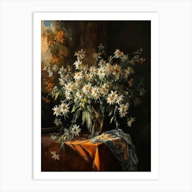 Baroque Floral Still Life Edelweiss 4 Art Print