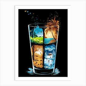 Seasons Glass Of Water Art Print