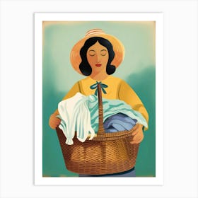 Woman With A Basket Art Print