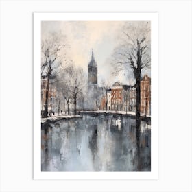 Winter City Park Painting Westerpark Amsterdam Netherlands 4 Art Print