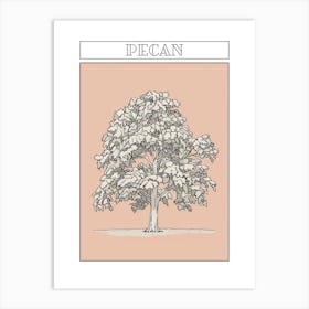 Pecan Tree Minimalistic Drawing 2 Poster Art Print