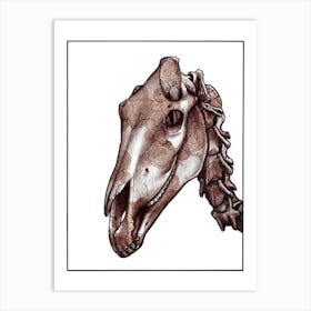 Horse Skull Red Art Print