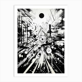 Rebellion Abstract Black And White 2 Art Print