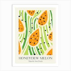 Marche Aux Fruits Honeydew Melon Fruit Summer Illustration 3 Art Print