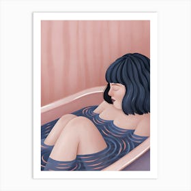 Bathing Girl - Woman in Bath Art Print