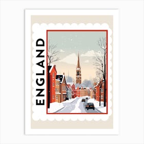 Retro Winter Stamp Poster Bristol United Kingdom Art Print