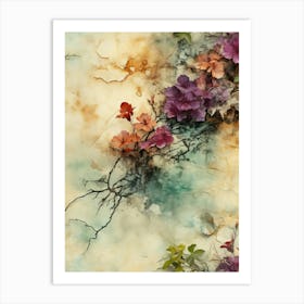 Flowers On The Wall Art Print