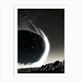 Comet Tail Noir Comic Space Art Print