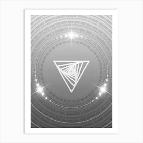 Geometric Glyph in White and Silver with Sparkle Array n.0059 Art Print