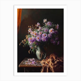 Baroque Floral Still Life Asters 2 Art Print