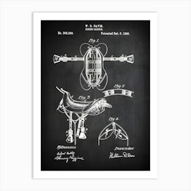 Horse Saddle Patent, Saddle Bridle Art, Horse Riding Gifts, Horse Saddle Wall Decor, Horse Poster, Horse Rider Print, Patent, Hh9391 Art Print