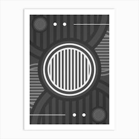 Abstract Geometric Glyph Array in White and Gray n.0081 Art Print