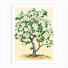 Plum Tree Storybook Illustration 4 Art Print