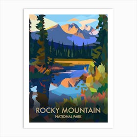 Rocky Mountain National Park Matisse Style Vintage Travel Poster 2 Art Print