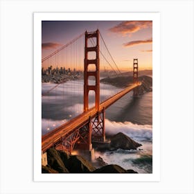 Golden Gate Bridge At Sunset 1 Art Print