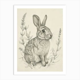 Argente Rabbit Drawing 1 Art Print