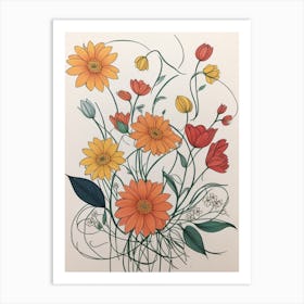 Charms Daisy Flowers Art Print