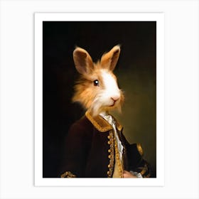 Sir Ole The Rabbit Pet Portraits Art Print