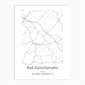 Bad Zwischenahn,Germany Minimalist Map Art Print