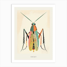 Colourful Insect Illustration Cricket 15 Poster Art Print