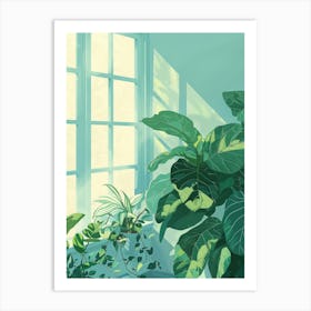 Plants On The Window Sill Art Print