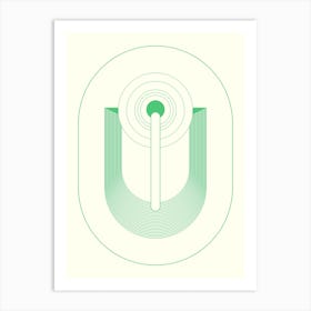 Greens Geometric Abstract Art Print