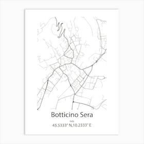 Botticino Sera,Italy Minimalist Map Art Print