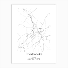 Sherbrooke,Canada Minimalist Map Art Print