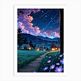 Night Sky Anime aesthetic 26 Art Print