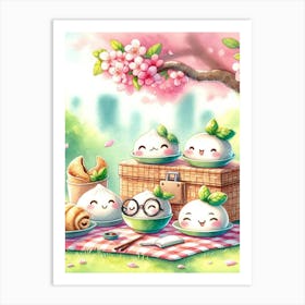 Cherry Blossom Picnic Art Print