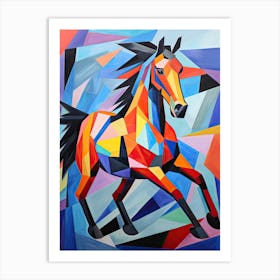 Horse Painting In The Style Of Cubism 1 Art Print