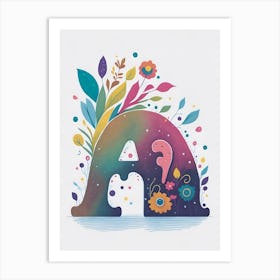 Colorful Letter A Illustration 62 Art Print