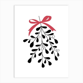 Nordic Xmas Mistletoe Art Print