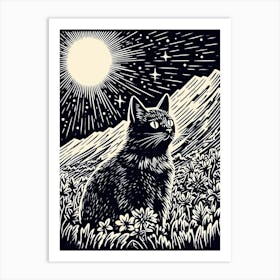 Stellar Purrlarity, Psychedelic Cats series Art Print