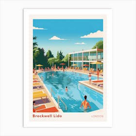 Brockwell Lido London Swimming Poster Art Print