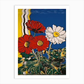 'Three Daisies' Kmart Wall Art Art Print