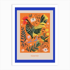 Spring Birds Poster Rooster 3 Art Print