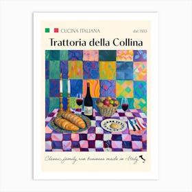 Trattoria Della Collina Trattoria Italian Poster Food Kitchen Art Print