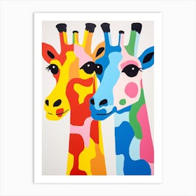 Colourful Kids Animal Art Giraffe 1 Art Print