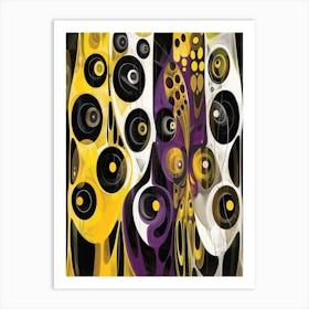 Yellow And Black Abstract Painting 4 Art Print