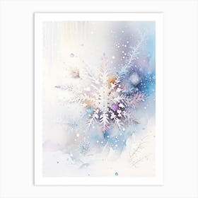 Beauty, Snowflakes, Storybook Watercolours 2 Art Print