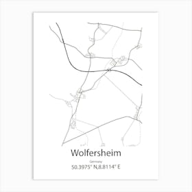 Wolfersheim,Germany Minimalist Map Art Print