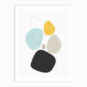 Rocks and golden lines 1 Art Print