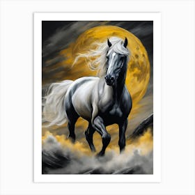 Horse In The Moonlight 69 Art Print