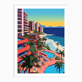 Acapulco, Mexico, Flat Illustration 2 Art Print
