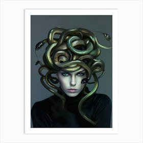 "Futuristic Medusa Portrait" Art Print