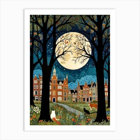 William Morris Moonlight In The Park Art Print