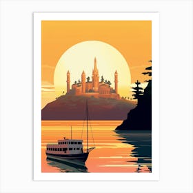 Bosphorus Cruise Prince Islands Modern Pixel Art 3 Art Print